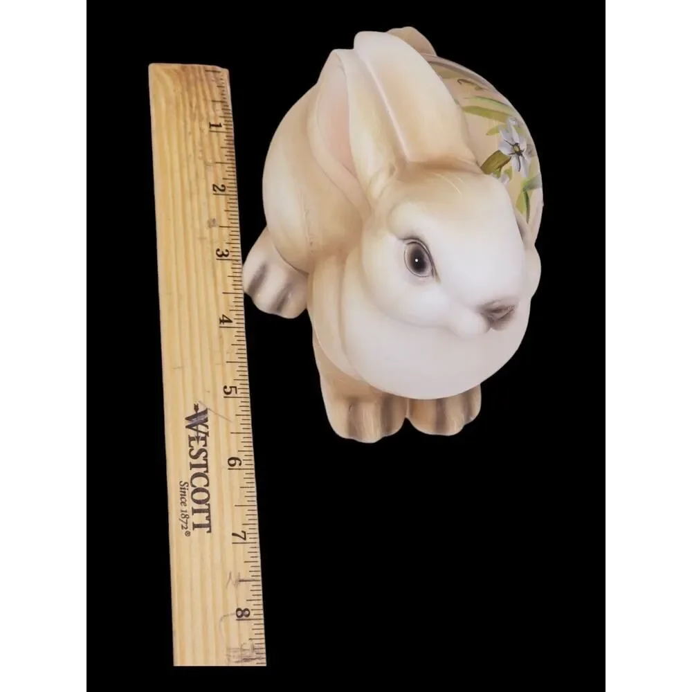 Vintage Happy Floral Ceramic‎ Bunny Rabbit Hand Painted Flowers 6